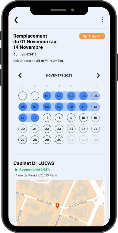 Effectuez vos remplacements médicaux sur l'application Swing